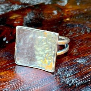Silpada Square Hammered  Silver Ring Size 9